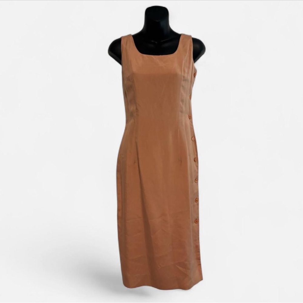 Patrick Silk Pencil Dress – Blush Tone, Minimal Tailored Fit